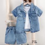 Baby Boy Denim Outfit Set (3–18 Months) – Casual 3-Piece Set