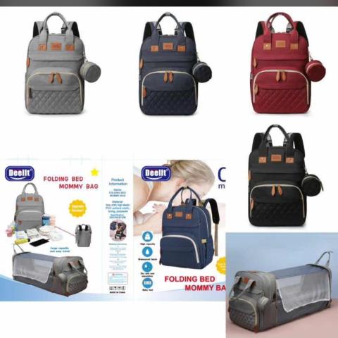 Folding bed mommy bag